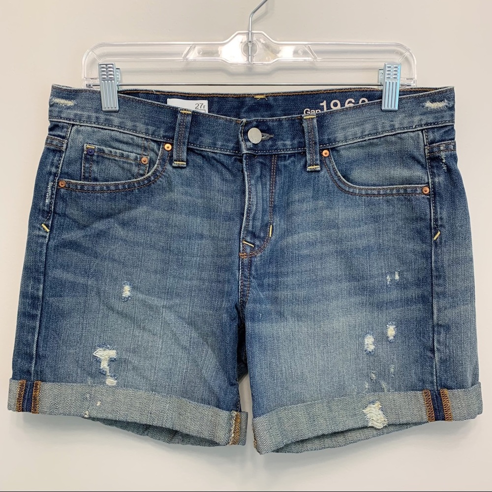 Gap 1969 Sexy Boyfriend Distressed Denim Shorts - Picture 3 of 8